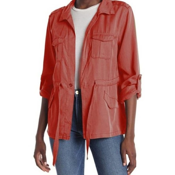 Sanctuary size L lightweight field utility jacket shacket in salmon pink - Picture 1 of 6